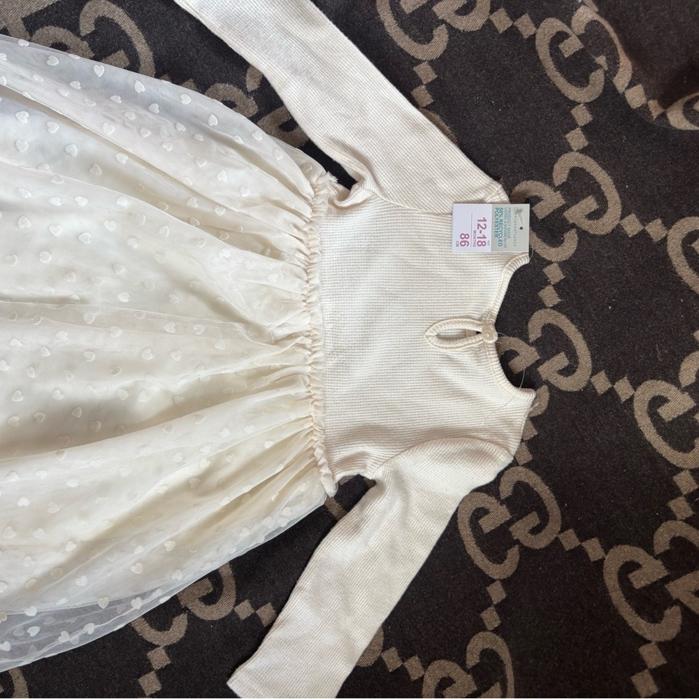 Elegant Cream Long Sleeve Dress